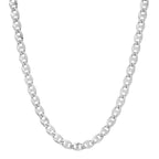 6MM Solid Diamond-Cut Mariner Chain in white gold