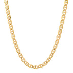6MM Solid Diamond-Cut Mariner Chain in yellow gold