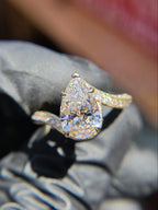 Twisted Bypass Pavé Side Stone Engagement Ring