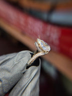 Twisted Bypass Pavé Side Stone Engagement Ring