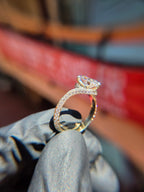 Twisted Bypass Pavé Side Stone Engagement Ring