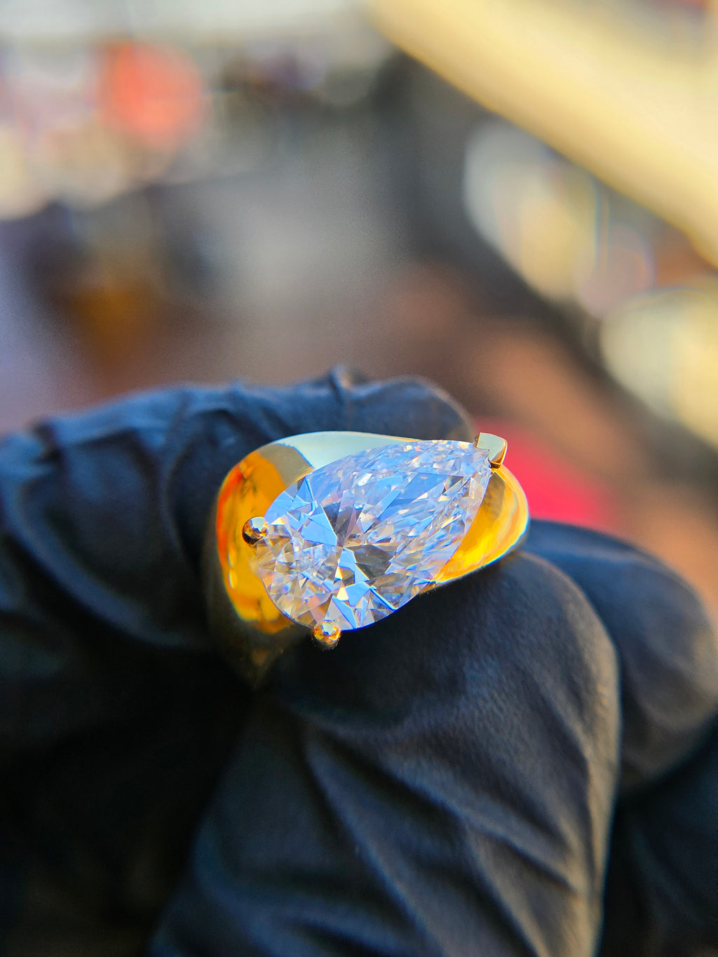 Fluid Contour Thick Engagement Ring