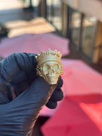Skull and Crown Ring in solid 10K-24K gold