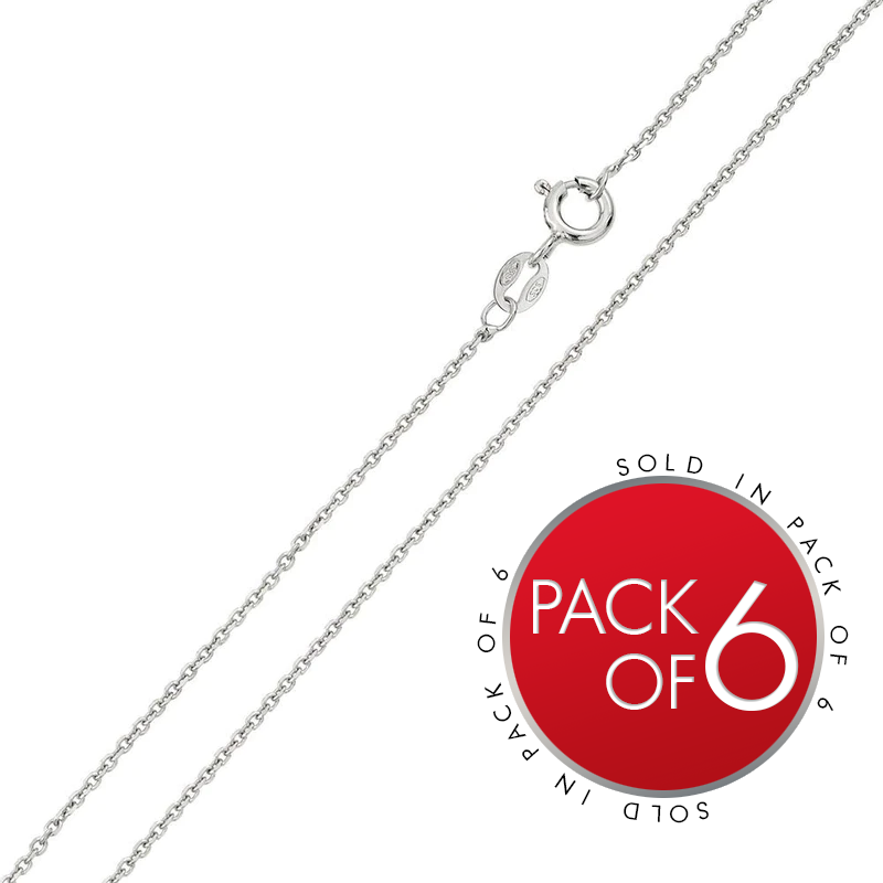 MERGED WITH CH220 - Rhodium Plated 925 Sterling Silver Diamond Cut Anchor 025 Chain 1mm - CH234 RH