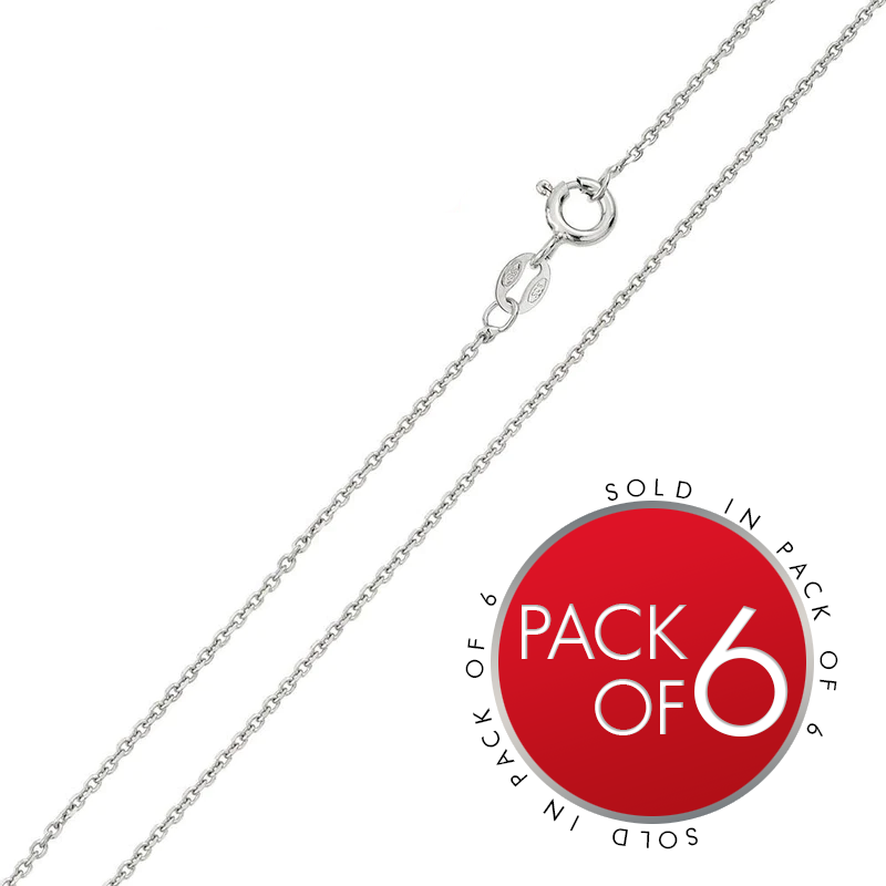 MERGE TO CH221 Rhodium Plated 925 Sterling Silver Diamond Cut Anchor 035 Chain 1.35mm - CH235 RH