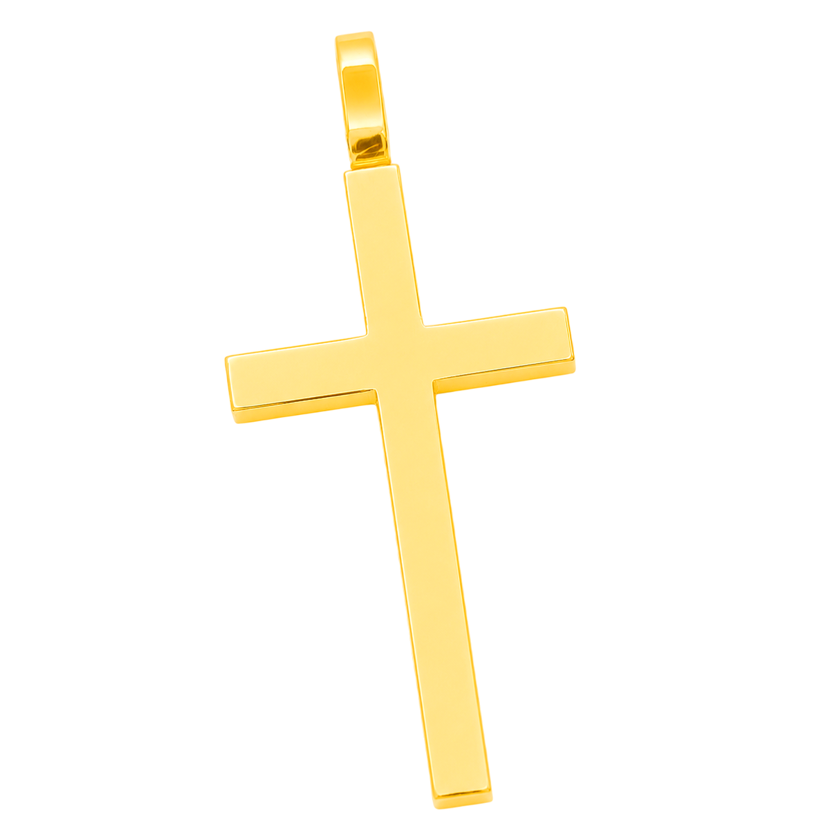 Solid gold Cross Pendant, front view