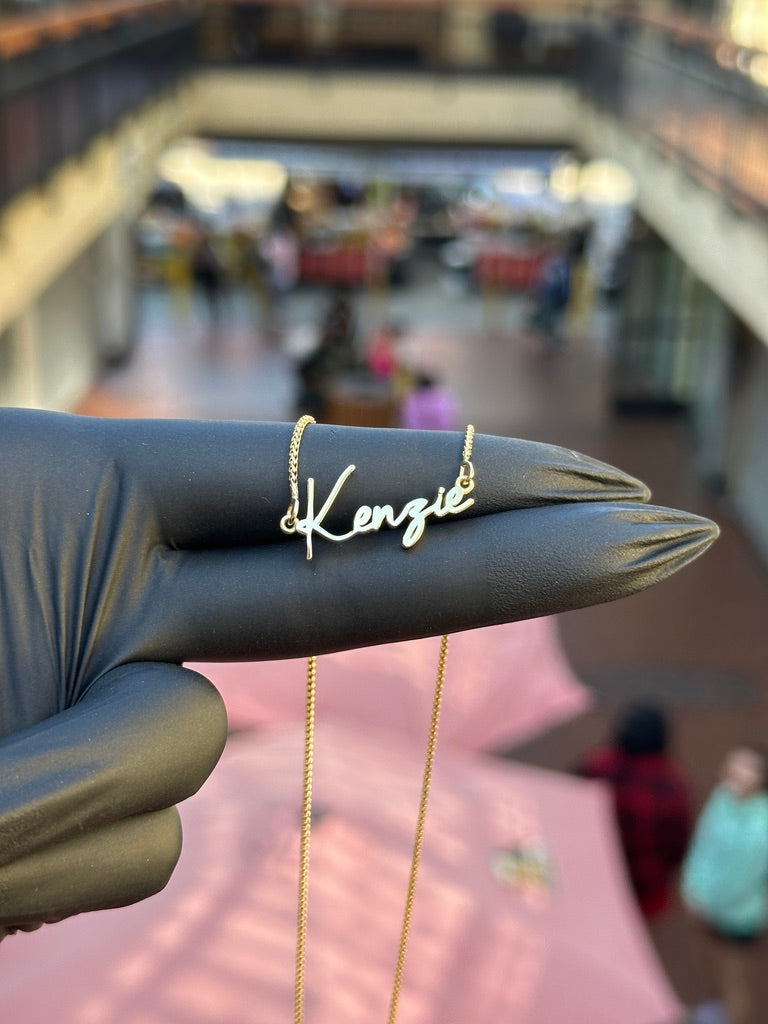 Solid Nameplate with Chain Attached