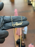 Solid Nameplate with Chain Attached