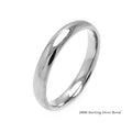 High Polished 925 Sterling Silver Plain Wedding Band Round Ring - RING01-2MM