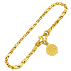 2MM Semi-Hollow Bullet and Anchor Link Bracelet in 10K-24K gold