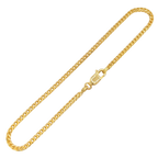 2MM Solid Diamond-Cut Franco Bracelet in solid 10K-24K gold