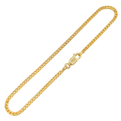 2MM Solid Diamond-Cut Franco Bracelet in solid 10K-24K gold