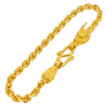 3.5MM Solid Anchor Link Dragon & Tail Bracelet in solid gold