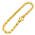 3.5MM Semi-Hollow Baht Link Bracelet in 10K-24K gold