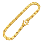 3.5MM Semi-Hollow Baht Link Bracelet in 10K-24K gold