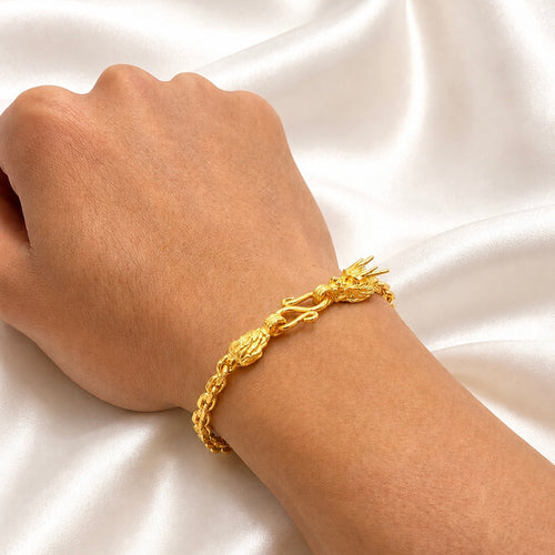 3.5MM Solid Anchor Link Dragon & Tail Bracelet — detail 2