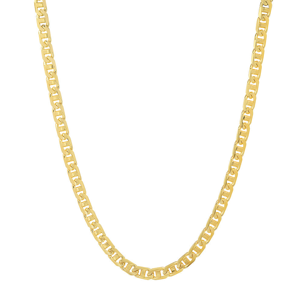 3.5MM Solid Yacht Link Chain in yellow gold