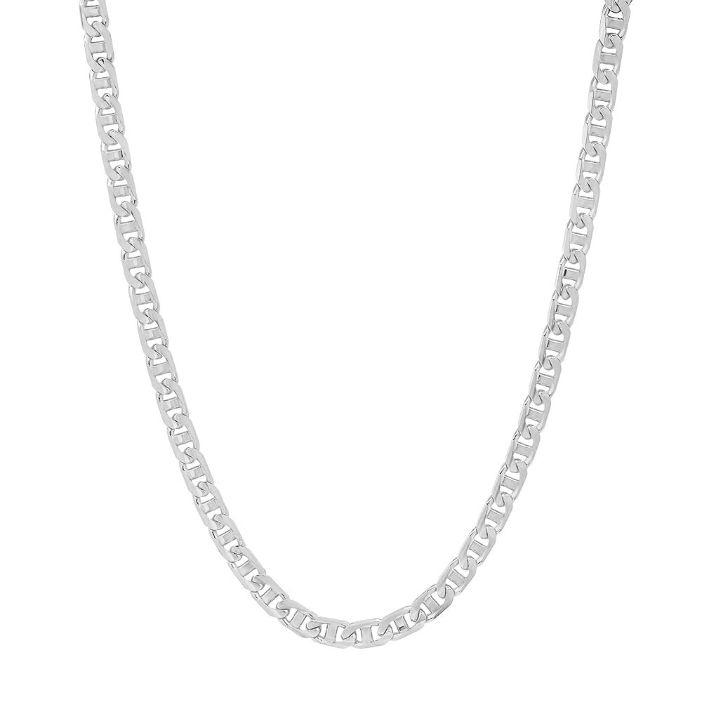 3.5MM Solid Yacht Link Chain in white gold