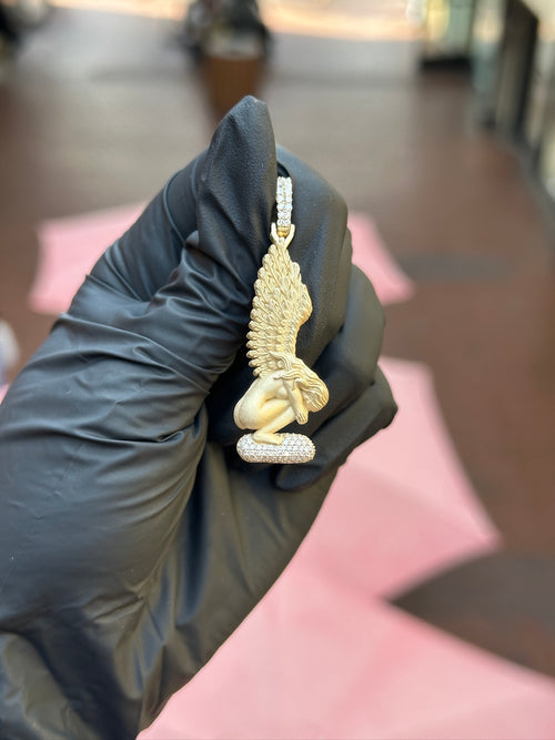 Crying Angel Diamond Pendant