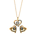 Silver 925 Rose Gold Plated CZ Heart Set - BGS00314