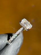 French Pavé Hidden Halo Engagement Ring