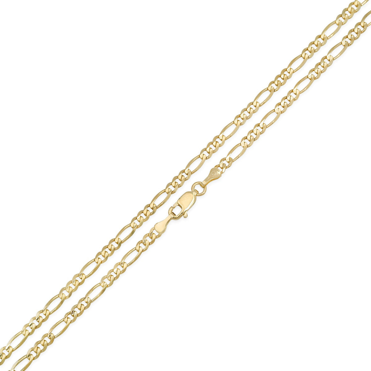 3.2MM Solid Plain Figaro Chain detail view