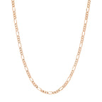3.2MM Solid Plain Figaro Chain in rose gold