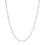 3.2MM Solid Plain Figaro Chain in white gold