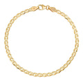 3MM Solid Diamond-Cut Mariner Bracelet in solid 10K-24K gold