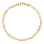 3MM Solid Diamond-Cut Mariner Bracelet in solid 10K-24K gold