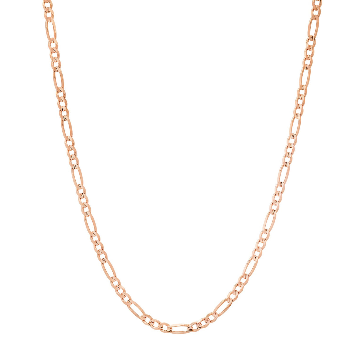 2.2MM Solid Plain Figaro Chain in rose gold