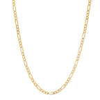 2.2MM Solid Plain Figaro Chain in yellow gold