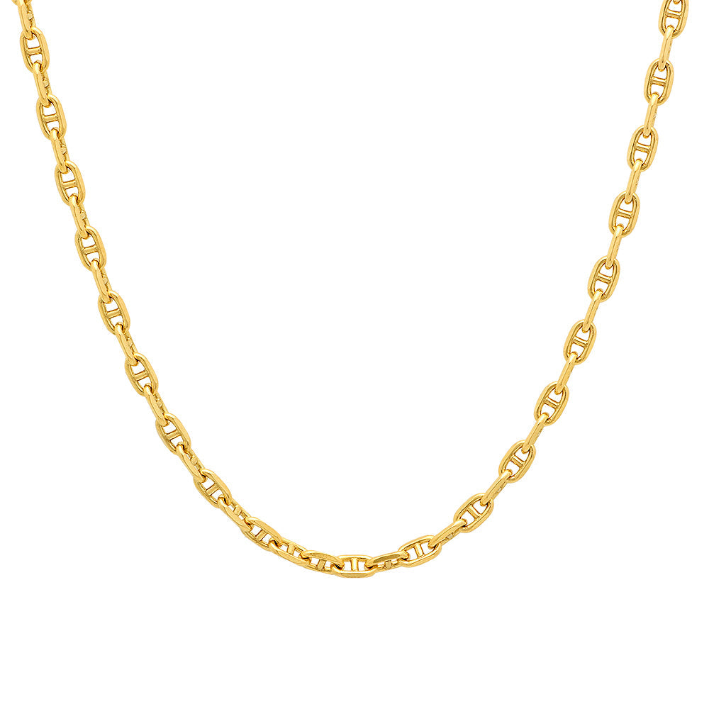 2.8MM Solid Alternating Mariner Chain in yellow gold