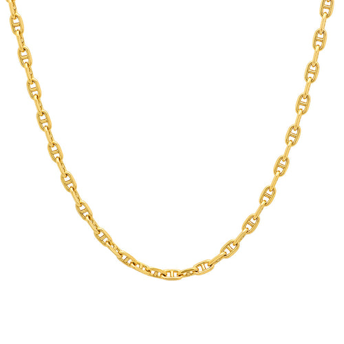 2.8MM Solid Alternating Mariner Chain in yellow gold