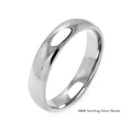 High Polished 925 Sterling Silver Plain Wedding Band Round Ring - RING01-3MM
