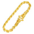 4.3MM Solid Anchor Link Bracelet in solid 10K-24K gold