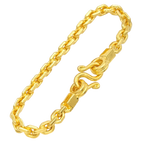 4.3MM Solid Anchor Link Bracelet in solid 10K-24K gold