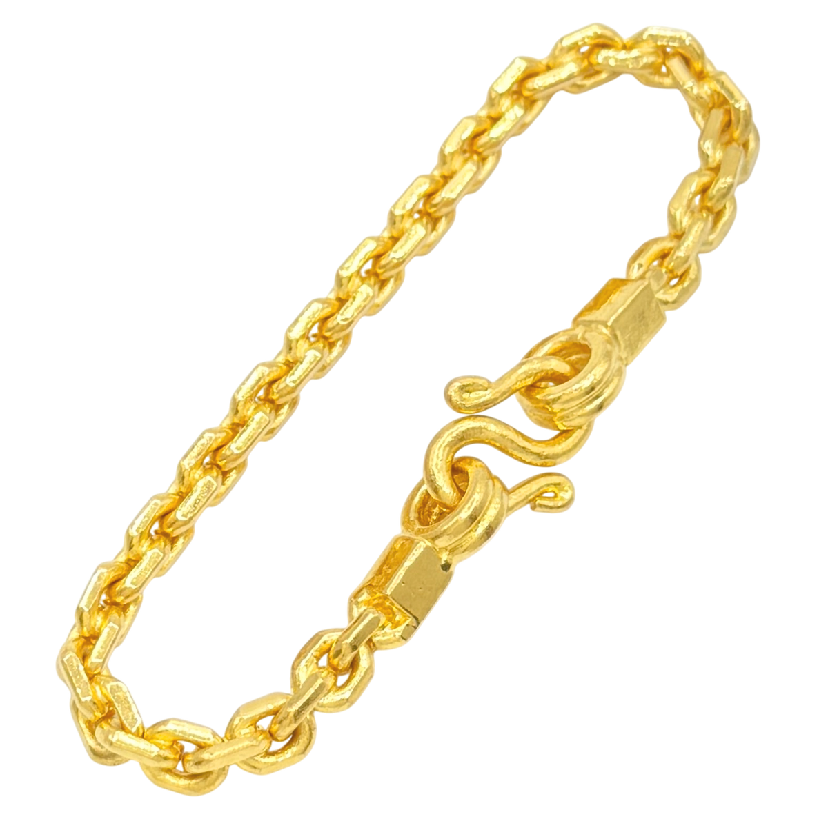 4.3MM Solid Anchor Link Bracelet in solid 10K-24K gold