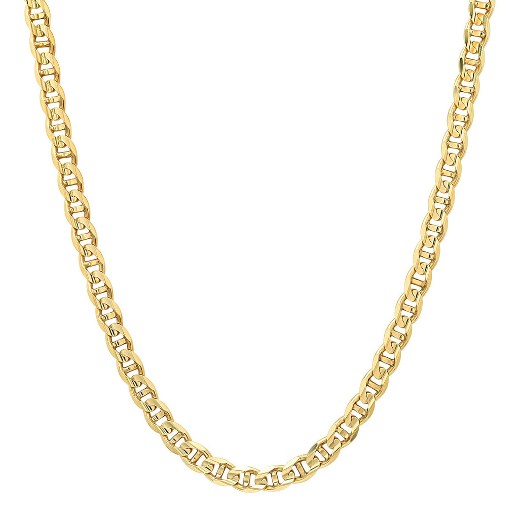 4.5MM Solid Plain Mariner Chain in yellow gold
