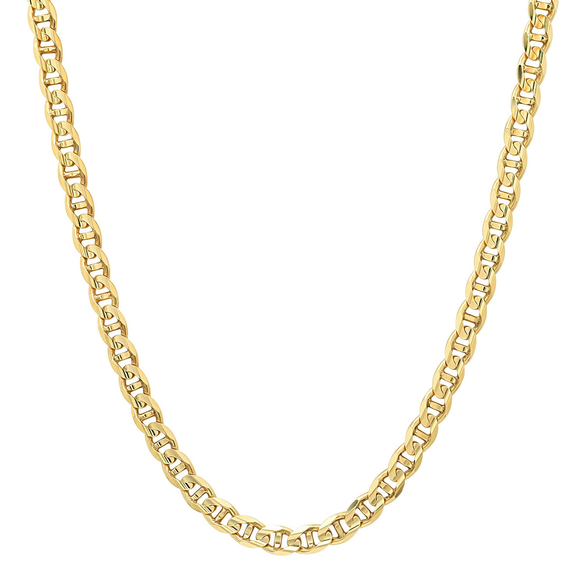 4.5MM Solid Plain Mariner Chain in yellow gold