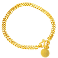 4.5MM Solid Flat Cuban Link Bracelet in solid 10K-24K gold