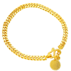 4.5MM Solid Flat Cuban Link Bracelet in solid 10K-24K gold