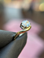 Open Bypass Solitare Engagement Ring