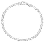 4MM Solid Diamond-Cut Mariner Bracelet — detail 2