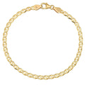 4MM Solid Diamond-Cut Mariner Bracelet in solid 10K-24K gold