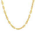 4MM Solid Alternating Mariner Chain in yellow gold