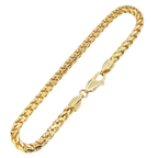 4MM Solid Diamond-Cut Franco Bracelet in solid 10K-24K gold