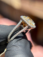 Pavé Split Shank Halo Engagement Ring