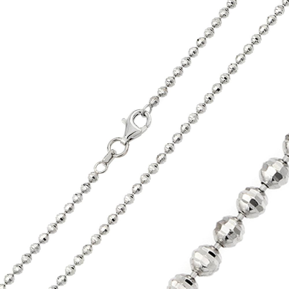 Rhodium Plated Horizontal Diamond Cut Jianzhi 025 Chain 2.5mm - CH106 RH