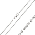 Rhodium Plated Slash Diamond Cut Design Bead 002 Chain 1.9mm - CH108 RH